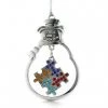 MadSportsStuff Christmas Ornament With Crystal Autism Puzzle Piece Symbol Autism Awareness