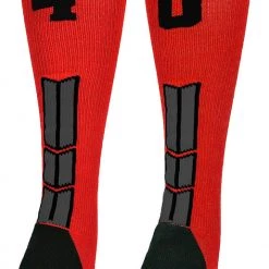 MadSportsStuff Red And Black Player ID Custom Number Over The Calf Socks For Softball Baseball Football Boys And Girls Baseball Socks 195 MadSportsStuff Red And Black Player ID Custom Number Over The Calf Socks For Softball Baseball Football Boys And Girls Baseball Socks