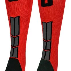 MadSportsStuff Red And Black Player ID Custom Number Over The Calf Socks For Softball Baseball Football Boys And Girls Baseball Socks 125 MadSportsStuff Red And Black Player ID Custom Number Over The Calf Socks For Softball Baseball Football Boys And Girls Baseball Socks