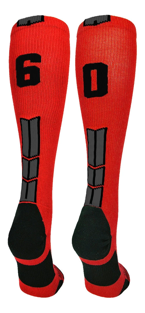 MadSportsStuff Red And Black Player ID Custom Number Over The Calf Socks For Softball Baseball Football Boys And Girls Baseball Socks 20 MadSportsStuff Red And Black Player ID Custom Number Over The Calf Socks For Softball Baseball Football Boys And Girls Baseball Socks