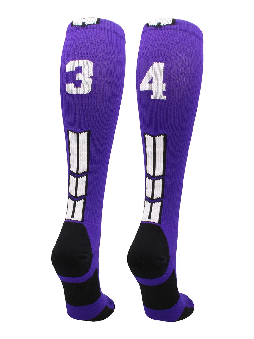 MadSportsStuff Purple Player ID Custom Number Over The Calf Socks For Softball Baseball Football Boys And Girls 96 MadSportsStuff Purple Player ID Custom Number Over The Calf Socks For Softball Baseball Football Boys And Girls