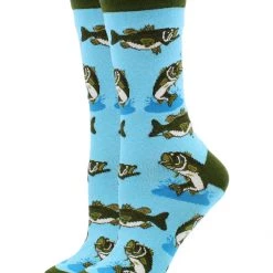 WHD Crazy Socks - Crew Bass Socks Gift For Bass Fishing Lovers