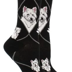 WHD Crazy Socks - Crew Westie Socks For Women Gift For Dog Lovers