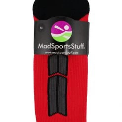 MadSportsStuff Red And Black Player ID Custom Number Over The Calf Socks For Softball Baseball Football Boys And Girls Baseball Socks