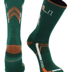 TCK Miami Hurricanes Socks University Of Miami Hurricanes Champion Crew Socks All Schools