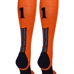 MadSportsStuff Orange And Black Player ID Custom Number Over The Calf Socks For Softball Baseball Football Boys And Girls 173 MadSportsStuff Orange And Black Player ID Custom Number Over The Calf Socks For Softball Baseball Football Boys And Girls