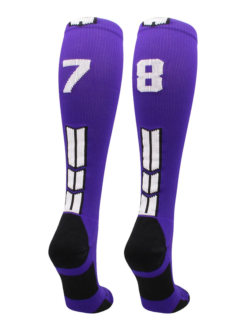 MadSportsStuff Purple Player ID Custom Number Over The Calf Socks For Softball Baseball Football Boys And Girls 52 MadSportsStuff Purple Player ID Custom Number Over The Calf Socks For Softball Baseball Football Boys And Girls