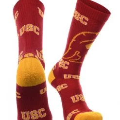TCK All Schools USC Trojans Socks Crew Length Sock Mayhem