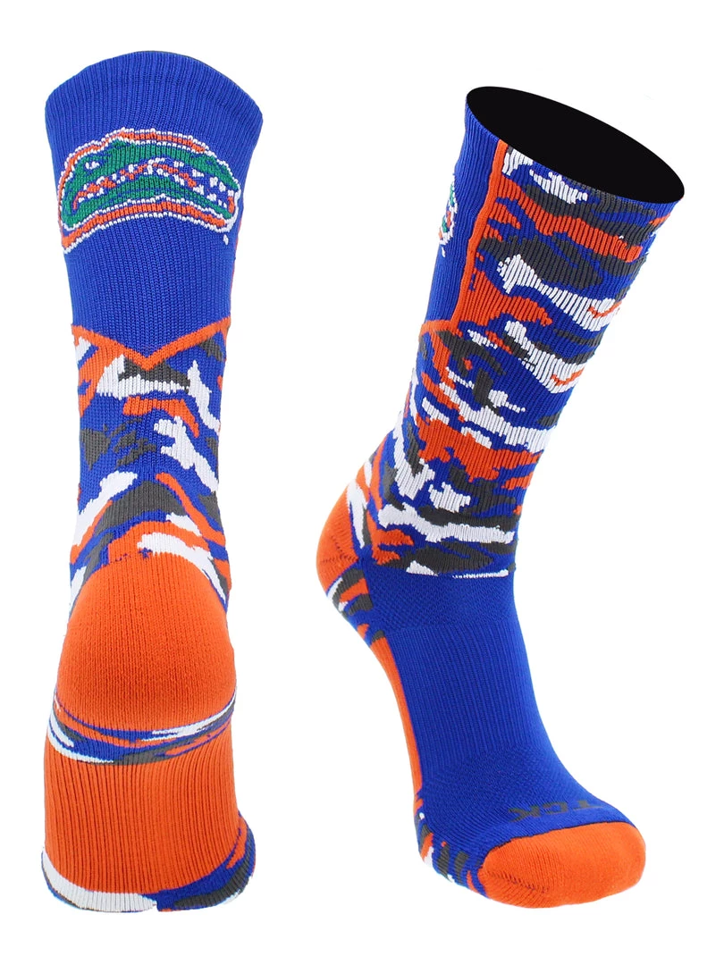 TCK Sports University Of Florida Gators Socks Woodland Camo Crew 1 TCK Sports University Of Florida Gators Socks Woodland Camo Crew