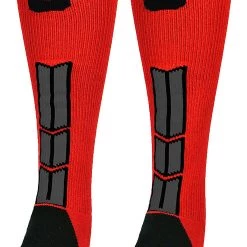 MadSportsStuff Red And Black Player ID Custom Number Over The Calf Socks For Softball Baseball Football Boys And Girls Baseball Socks 126 MadSportsStuff Red And Black Player ID Custom Number Over The Calf Socks For Softball Baseball Football Boys And Girls Baseball Socks
