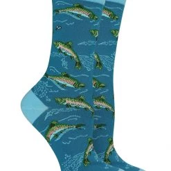 WHD Crazy Socks - Crew Trout Socks For Women Gift For Anglers