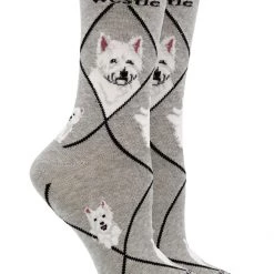 WHD Crazy Socks - Crew Westie Socks For Women Gift For Dog Lovers