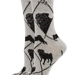 WHD Pug Socks For Women Gift For Dog Lovers Crazy Socks - Crew