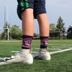 MadSportsStuff USA Football Socks With American Flag And Player Crew Length 10 MadSportsStuff USA Football Socks With American Flag And Player Crew Length
