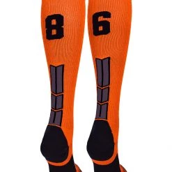 MadSportsStuff Softball Socks Orange And Black Player ID Custom Number Over The Calf Socks For Softball Baseball Football Boys And Girls 149 MadSportsStuff Softball Socks Orange And Black Player ID Custom Number Over The Calf Socks For Softball Baseball Football Boys And Girls