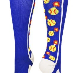MadSportsStuff Softball Socks With Bombs - Bombers - For Girls Or Women - Athletic Over The Calf Socks