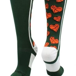MadSportsStuff Crazy Love Basketball Hearts Crew Socks Basketball Socks
