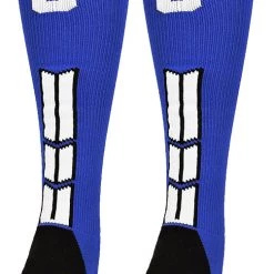 MadSportsStuff Baseball Socks Royal Player ID Custom Number Over The Calf Socks For Softball Baseball Football Boys And Girls
