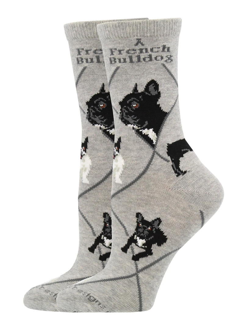 WHD French Bulldog Socks For Women Gift For Dog Lovers Crazy Socks - Crew 2 WHD French Bulldog Socks For Women Gift For Dog Lovers Crazy Socks - Crew