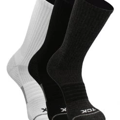 TCK Basketball Socks For Men Or Women 9-11, 10-13, Elite Athletic Cushion Crew Socks With Arch Compression 3-pack