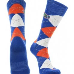 TCK All Schools Florida Gators Argyle Dress Socks NCAA Fanwear Crew Length
