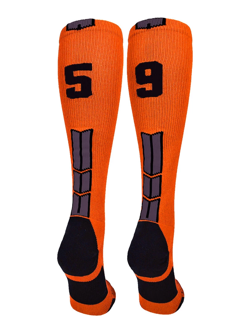 MadSportsStuff Softball Socks Orange And Black Player ID Custom Number Over The Calf Socks For Softball Baseball Football Boys And Girls 21 MadSportsStuff Softball Socks Orange And Black Player ID Custom Number Over The Calf Socks For Softball Baseball Football Boys And Girls