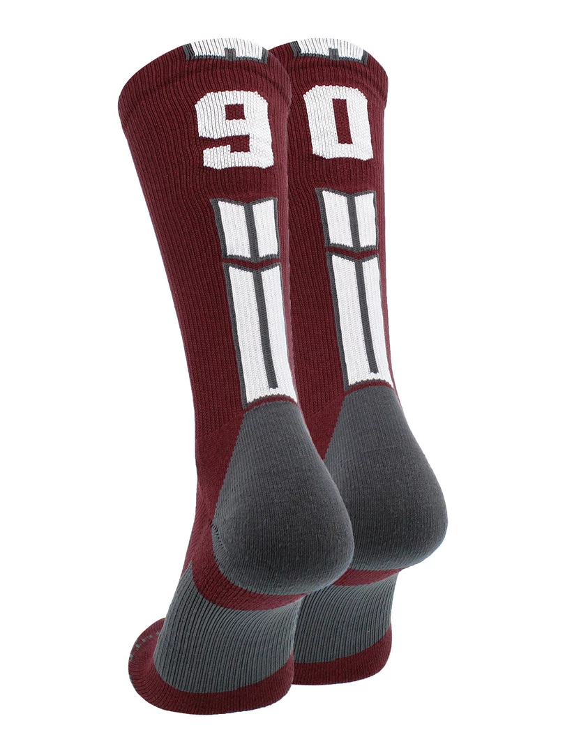 MadSportsStuff Maroon Player ID Custom Number Crew Socks For Basketball Lacrosse Volleyball Boys And Girls Volleyball Socks 39 MadSportsStuff Maroon Player ID Custom Number Crew Socks For Basketball Lacrosse Volleyball Boys And Girls Volleyball Socks