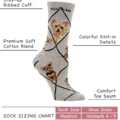 WHD Crazy Socks - Crew Yorkie Puppy Socks For Women Gift For Dog Lovers