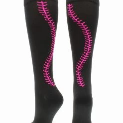 MadSportsStuff Softball Socks With Stitches - For Girls Or Women - Knee High Length