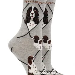 WHD Springer Spaniel Socks For Women Gift For Dog Lovers Crazy Socks - Crew