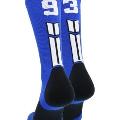 MadSportsStuff Royal Player ID Custom Number Crew Socks For Basketball Lacrosse Volleyball Boys And Girls