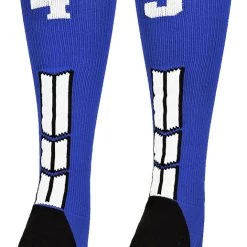 MadSportsStuff Royal Player ID Custom Number Over The Calf Socks For Softball Baseball Football Boys And Girls