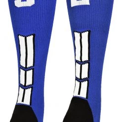 MadSportsStuff Baseball Socks Royal Player ID Custom Number Over The Calf Socks For Softball Baseball Football Boys And Girls