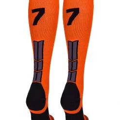 MadSportsStuff Orange And Black Player ID Custom Number Over The Calf Socks For Softball Baseball Football Boys And Girls 158 MadSportsStuff Orange And Black Player ID Custom Number Over The Calf Socks For Softball Baseball Football Boys And Girls
