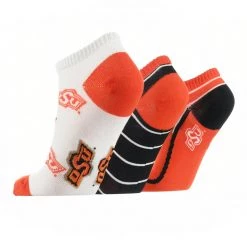 TCK Oklahoma State Cowboys No Show Socks Full Field 3 Pack All Schools