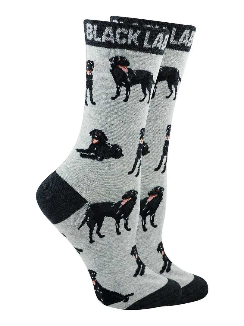 WHD Crazy Socks - Crew Black Lab Socks For Women Gift For Dog Lovers 6 WHD Crazy Socks - Crew Black Lab Socks For Women Gift For Dog Lovers