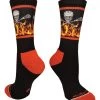 MadSportsStuff Lacrosse Socks With Lacrosse Sticks And Flaming Skull Athletic Crew Socks