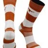 TCK Texas Longhorns Socks Game Day Striped Crew Socks All Schools
