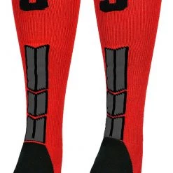 MadSportsStuff Red And Black Player ID Custom Number Over The Calf Socks For Softball Baseball Football Boys And Girls Baseball Socks 132 MadSportsStuff Red And Black Player ID Custom Number Over The Calf Socks For Softball Baseball Football Boys And Girls Baseball Socks