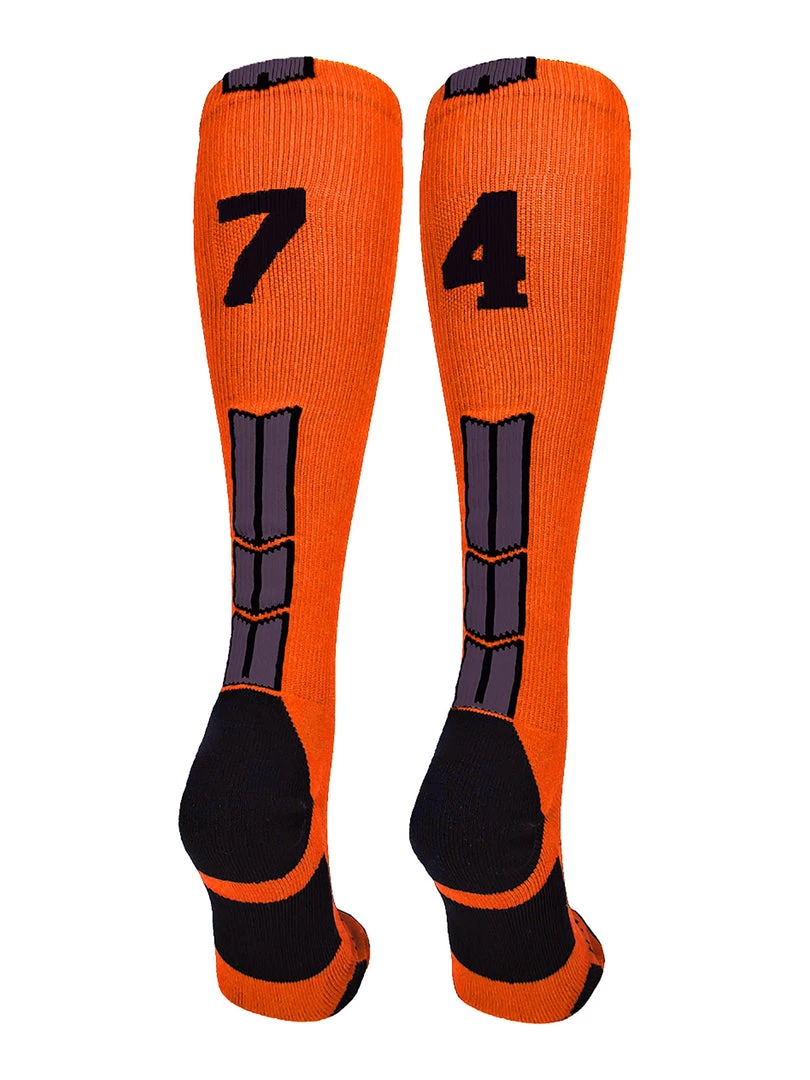 MadSportsStuff Orange And Black Player ID Custom Number Over The Calf Socks For Softball Baseball Football Boys And Girls 31 MadSportsStuff Orange And Black Player ID Custom Number Over The Calf Socks For Softball Baseball Football Boys And Girls