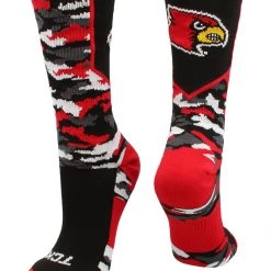TCK Sports Louisville Cardinals Socks Woodland Camo Crew