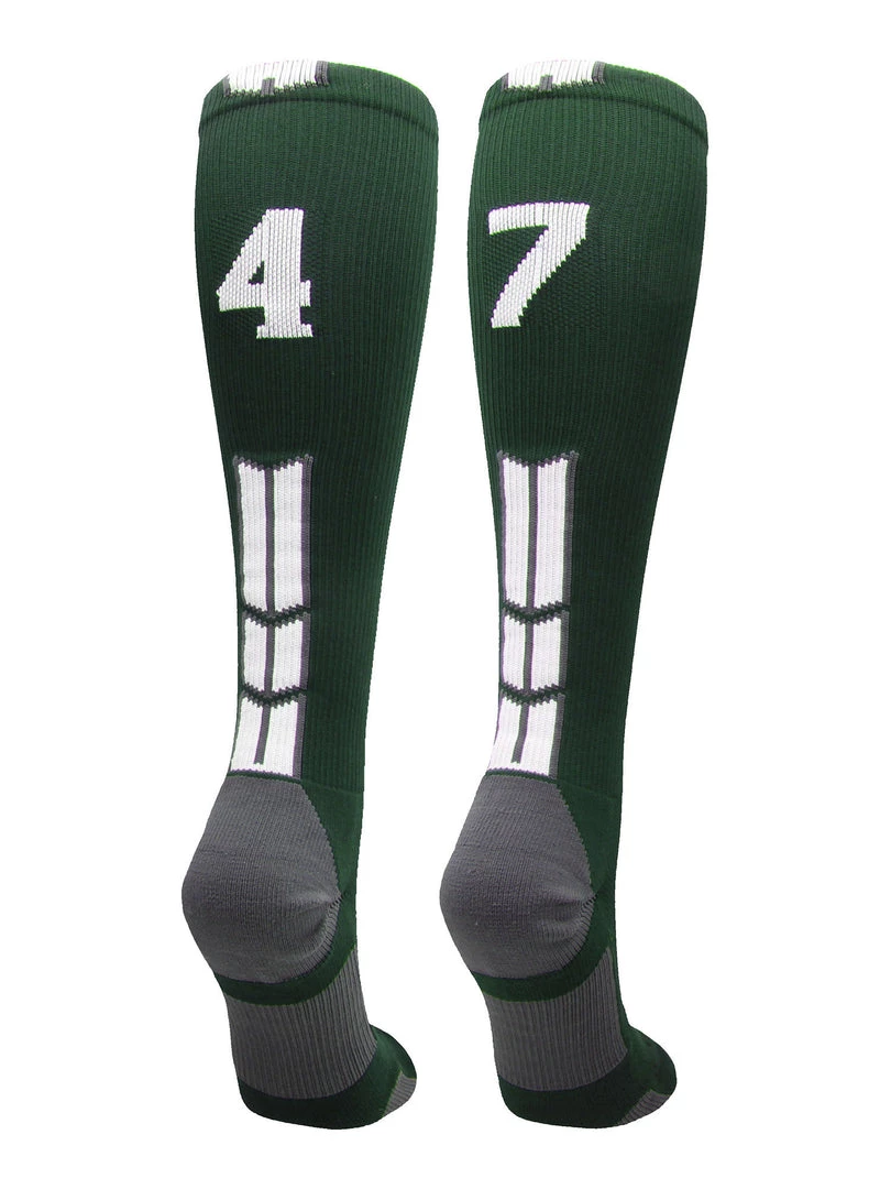 MadSportsStuff Dark Green Player ID Custom Number Over The Calf Socks For Softball Baseball Football Boys And Girls Softball Socks 83 MadSportsStuff Dark Green Player ID Custom Number Over The Calf Socks For Softball Baseball Football Boys And Girls Softball Socks