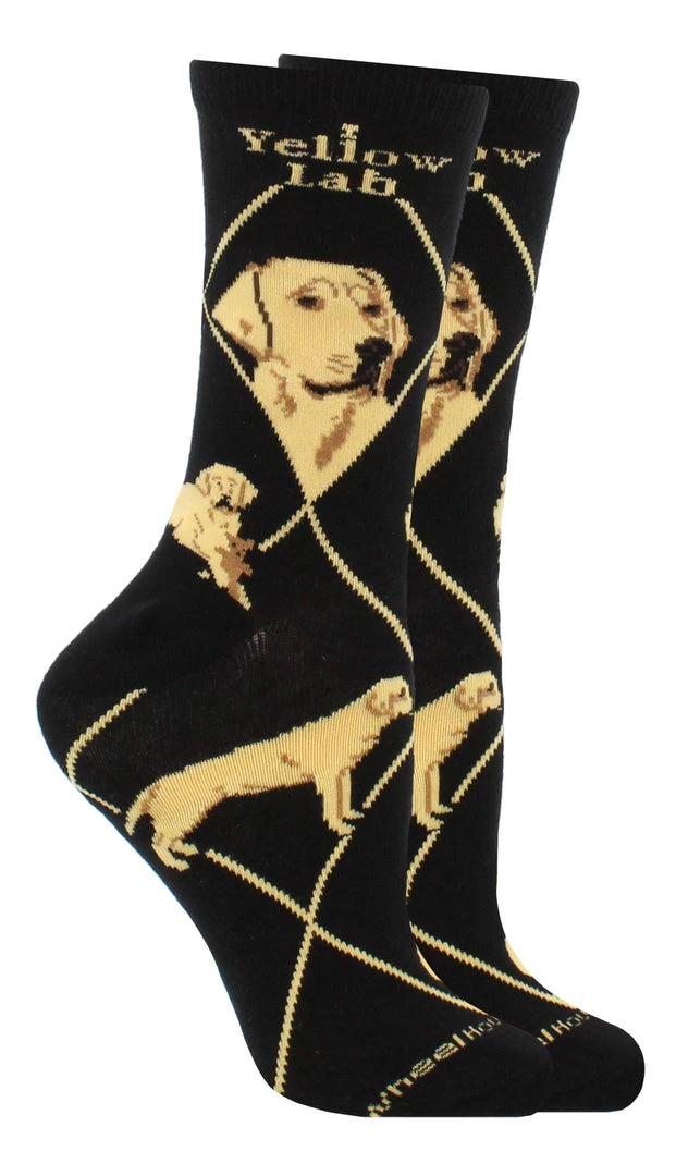 WHD Yellow Lab Socks For Women Gift For Dog Lovers Crazy Socks - Crew 5 WHD Yellow Lab Socks For Women Gift For Dog Lovers Crazy Socks - Crew