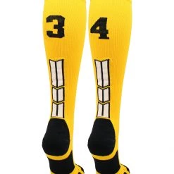 MadSportsStuff Softball Socks Gold Player ID Custom Number Over The Calf Socks For Softball Baseball Football Boys And Girls 199 MadSportsStuff Softball Socks Gold Player ID Custom Number Over The Calf Socks For Softball Baseball Football Boys And Girls