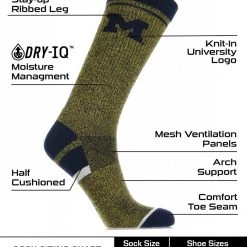 TCK Michigan Wolverines Socks Victory Parade Crew Length