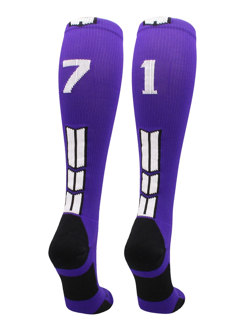 MadSportsStuff Purple Player ID Custom Number Over The Calf Socks For Softball Baseball Football Boys And Girls 9 MadSportsStuff Purple Player ID Custom Number Over The Calf Socks For Softball Baseball Football Boys And Girls