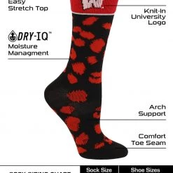 TCK Wisconsin Badgers Socks Womens Savage Crew Socks All Schools