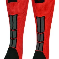 MadSportsStuff Red And Black Player ID Custom Number Over The Calf Socks For Softball Baseball Football Boys And Girls Baseball Socks 206 MadSportsStuff Red And Black Player ID Custom Number Over The Calf Socks For Softball Baseball Football Boys And Girls Baseball Socks
