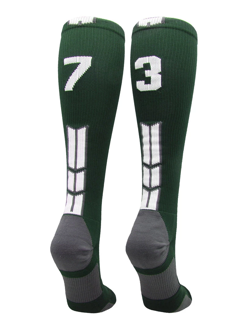 MadSportsStuff Dark Green Player ID Custom Number Over The Calf Socks For Softball Baseball Football Boys And Girls Softball Socks 29 MadSportsStuff Dark Green Player ID Custom Number Over The Calf Socks For Softball Baseball Football Boys And Girls Softball Socks