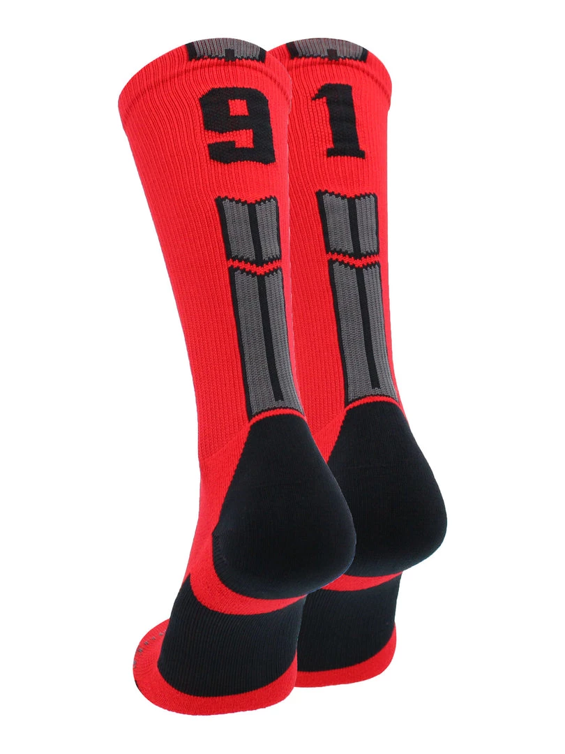 MadSportsStuff Red And Black Player ID Custom Number Crew Socks For Basketball Lacrosse Volleyball Boys And Girls 38 MadSportsStuff Red And Black Player ID Custom Number Crew Socks For Basketball Lacrosse Volleyball Boys And Girls